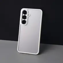 極上の柔らかさのマットホワイトスマートフォンケース【GalaxyS25・S24用・指紋防止・半透明】