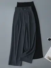 高級感あるOL風ワイドパンツ【ハイウエスト・ゆったり・秋春用・裾長】