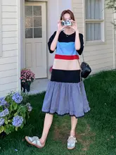 チェック柄のカラーコンビTシャツワンピース【夏用・・スリムデザイン】