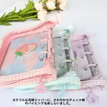 チェック柄A8ミニ3穴ジッパー式カードブック【3インチ・収納アルバム】