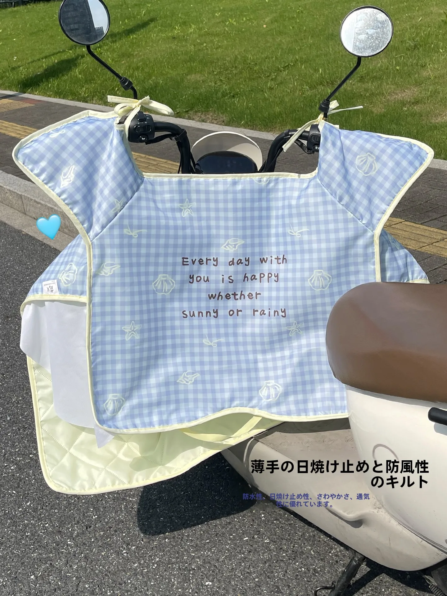 電動バイク用風よけシート：夏期通気性と三防機能が実証された薄手デザイン