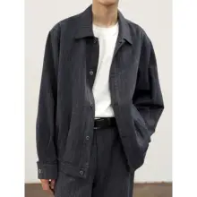 ヴィンテージ風ブルーヘムデザインデニムジャケット【色褪せないウオッシュド加工】