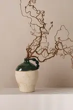 侘寂風 手作り抽象陶器花器【リビングルーム向け・インテリア装飾】