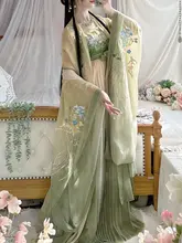 春の色合いが美しい！唐制漢服 大袖シャツとスカートのセットアップ対応