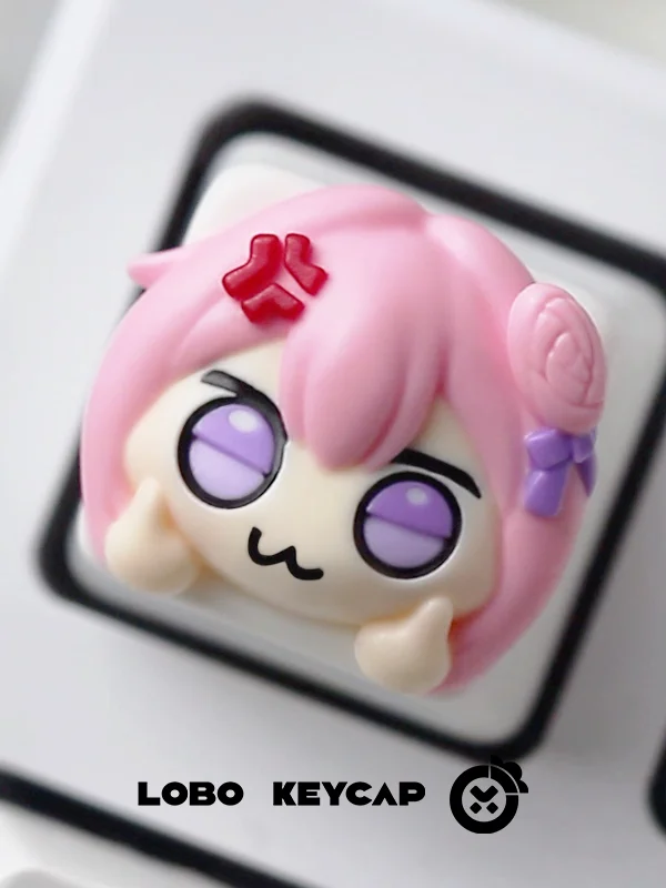 抽象デザインの桃楽絲キーボードキーキャップ【ユニークで可愛い・樹脂製】