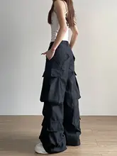 Apocket 多ポケットデザイン ワイドストレートパンツ【カジュアル・女性用】