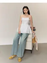 夏の風を感じる！リボンデザインのキャミソール【大きいサイズ・フランス風】（セットアップ対応）