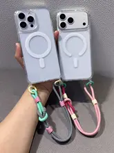 透明マグネットワイヤレス充電対応 ウェアラブル携帯ストラップ【iPhone対応・柔軟な保護ケース】