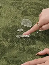 フレンチスタイルのヴィンテージ風ラグ【グリーン・大面積用・洗えるタイプ】