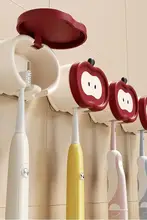 壁掛けタイプの歯ブラシ収納ラック【穴あけ不要・電動歯ブラシ対応・バスルーム用】