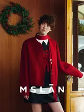 ショートコート レディース ダブルフェイス マフラー付き 重ね着 あったか きれいめ こなれ感 秋「MSLAN」