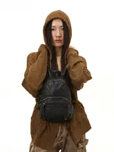 BINGBONG ミニレトロデザイン 黒色リュックサック【軽量・小型・通勤用】