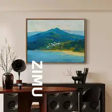 美しい風景を描いた手描き油絵【古典的なスタイル・自然の風景】