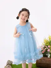 無袖チュニックワンピース【子供用・フェミニンなデザイン・リボン付き】