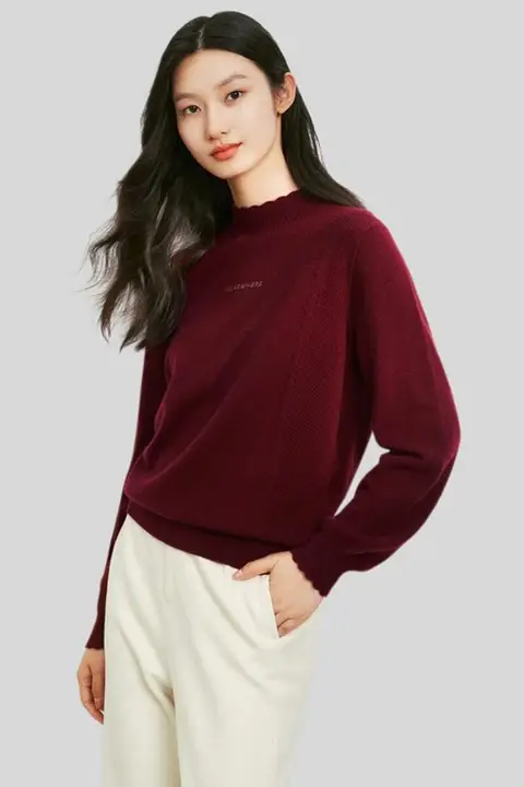 冬用ウールカシミヤニットトップス【レディース・洗練されたデザイン】