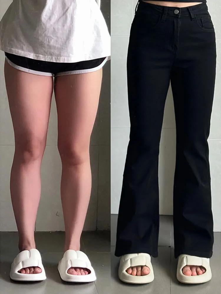 ギャップサイズ感が気になるなら、この黒い微ラッパデニムパンツでどう解決する？