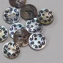 黒の柄付き薄手セーターシャツ【貝殻ボタン】