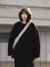 春用 ラウンドネックスウェットシャツ【ユニセックス・ゆったり・カジュアル・無地】