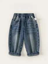 子供用レトロストリートスタイルのカジュアルデニムパンツ【シンプルで使いやすい・ストレートパンツ】（セットアップ対応）