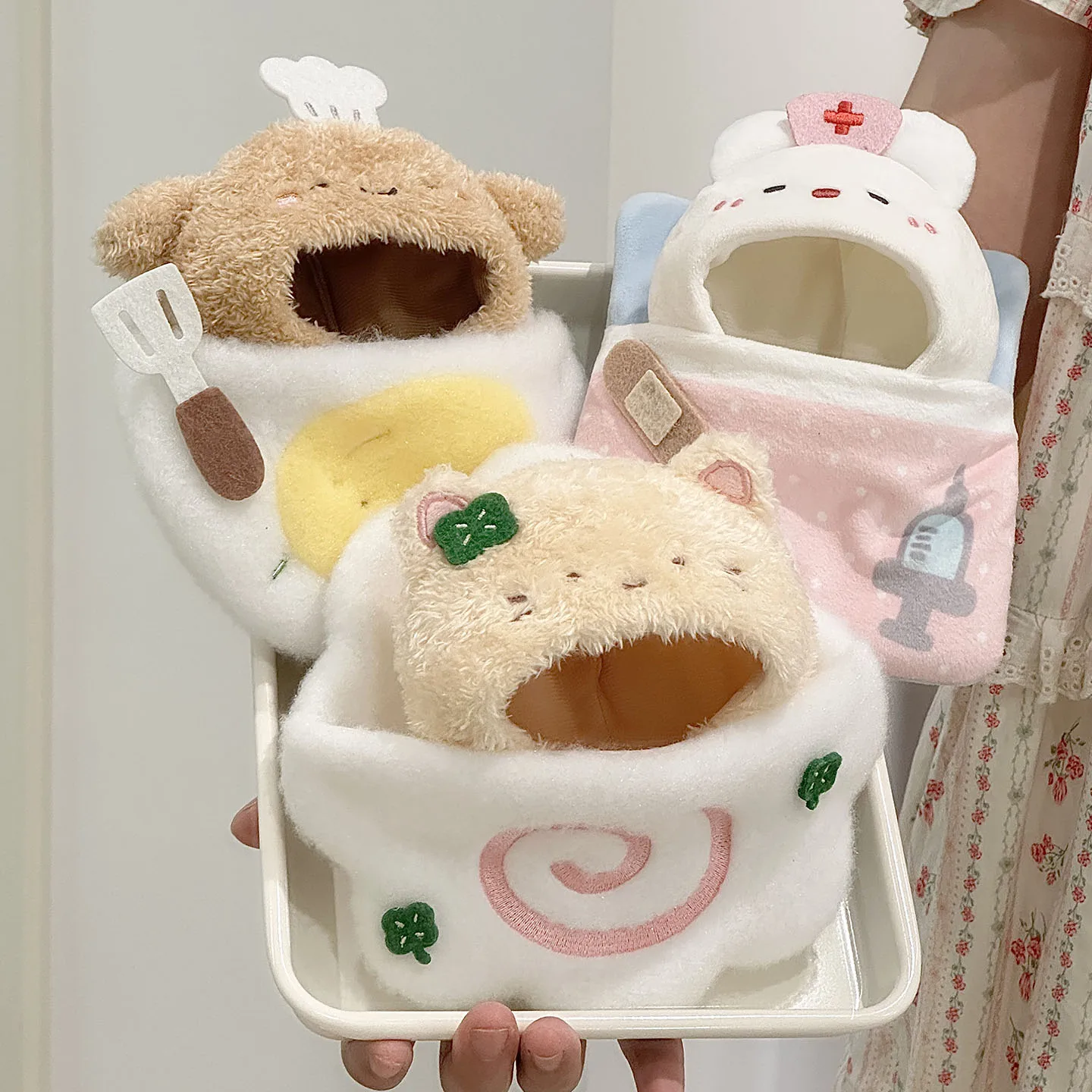 かわいいコットン製ヘッドカバー付きピロー袋：シンプルウサギとクマデザインの使い勝手と適用シーン