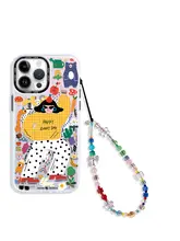 MASFIEL カラフルフラワー＆バタフライスマホストラップ【短型・iPhoneケース用・かわいい高級アクセサリー】