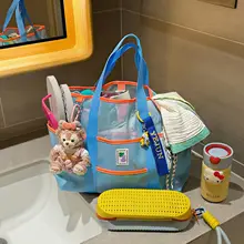 ビーチ用大容量トートバッグ【子供のおもちゃ収納・持ち運び便利・網目ポケット・ママ用】