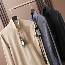 通気性抜群！秋冬用 メンズ半袖スポーツTシャツ【速乾・ストレッチ・ハーフジップ】