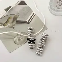 ヘアクリップ ダックビルクリップ サイドバングクリップ メタル シルバー デザイン性 インスタ映え 「QCFUNCOCO」