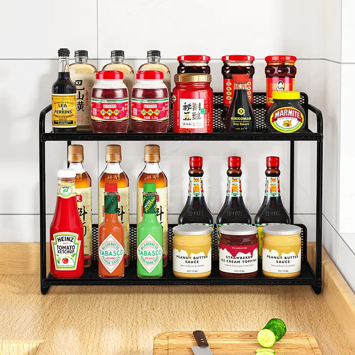 キッチン用 調味料収納ラック【複数棚・カウンタートップ用】（セットアップ対応）