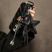 チャーム ストラップ キーホルダー スター タッセル ブラック スマホ バッグ おしゃれ