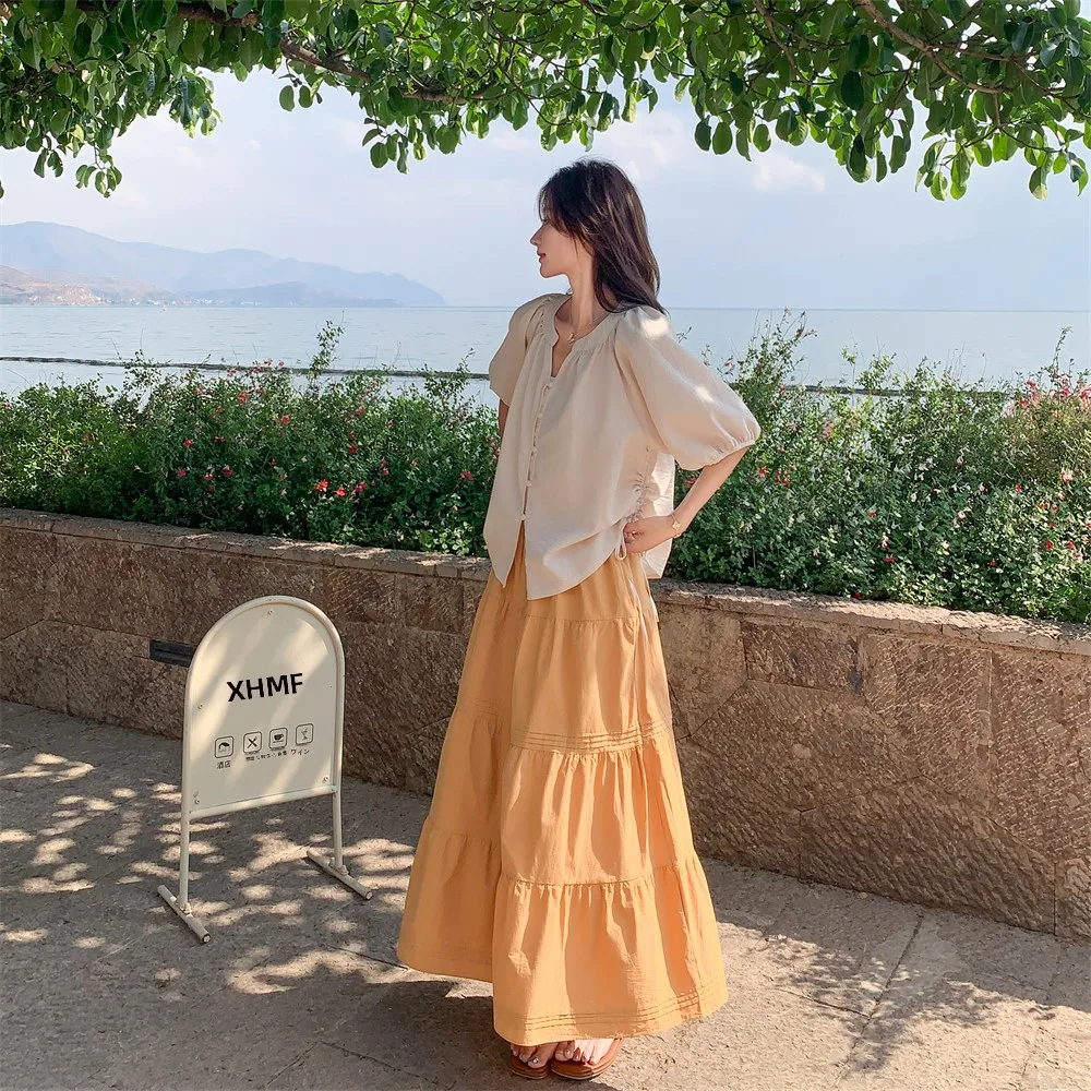 新中式デザインのブラウスとスカートセットアップ：夏用の甘美なスタイルとは