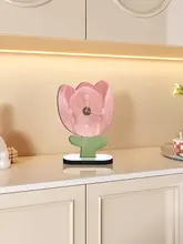 フラワーデザインの静音デスククロック【かわいいインテリアオブジェ・リビング用】