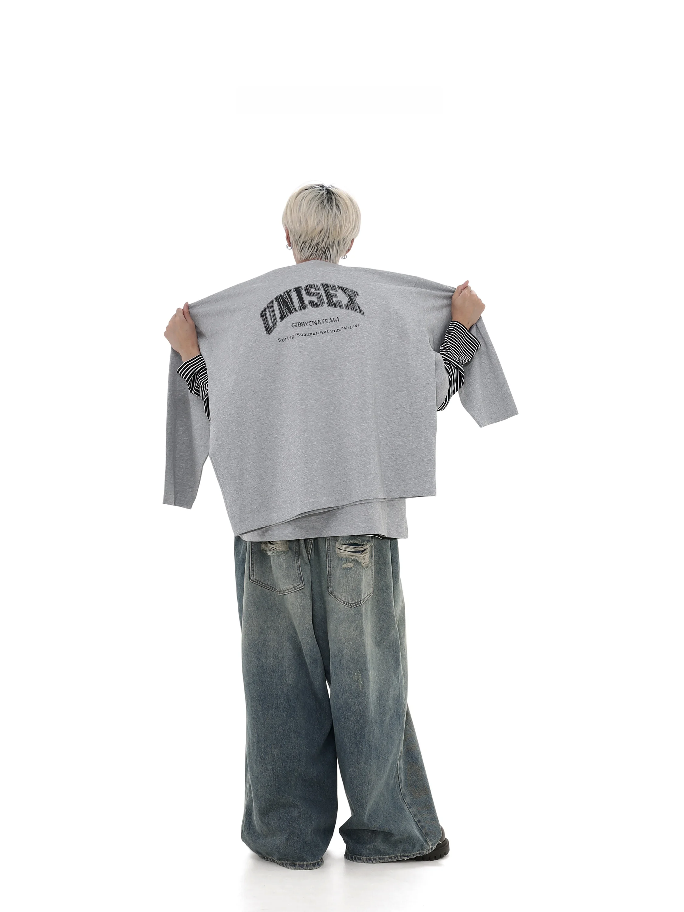 クラックプリント半袖Tシャツ：ストリート系メンズブランドのカジュアルスタイルを実現