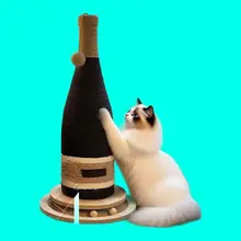立式キャットスクラッチャー【ワインボトルデザイン・耐久性・麻紐使用】