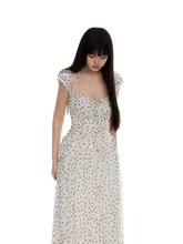 白色ドット柄キャミソールワンピース【夏用・ウエストシェイプ・女性用】（セットアップ対応）