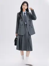 高級グレーのシンプルな女性用ジャケット【春秋用・フィット・洗練されたデザイン】