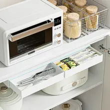 机下引き出し式収納ボックス【穴あけ不要・デスク周り整理用・文具・キッチン用】