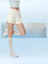 LINING ハーフパンツ レディース 速乾 ホワイト インナーパンツ付き ランニング フィットネス ジム 夏「LI-NING」
