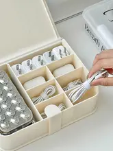 デスクトップ収納ボックス【透明・ホコリ防止・充電ケーブル整理・蓋付き・プラスチック製】
