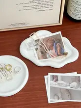 インス風アロマジュエリー展示トレイ【シンプルな陶器製・玄関用・鍵収納・装飾トレイ】