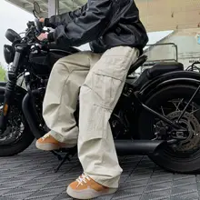 ワイドストレートカジュアルパンツ【アメリカンスタイル・秋冬用・ルーズフィット】（セットアップ対応）