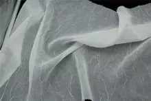 アイスクラック模様の半透明シフォンオーガンジー生地【白・不規則なテクスチャー・和服用】