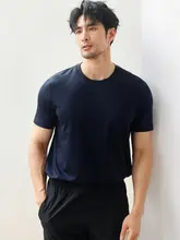高級感あるメンズ天絲モダールTシャツ【丸首・短袖・洗濯機対応・型崩れしない】