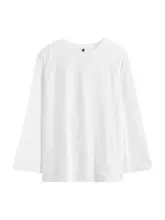 白色コットン長袖Tシャツ【ルーズフィット・春秋用・ウェア】