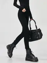ブラックハイウエストストレッチジーンズ【タイトフィット・スキニーパンツ・女性用】