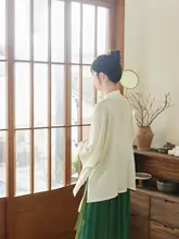 漢服 夏用フライトスリーブ印花キャミソールドレス【暗模様・フレアスカート】（セットアップ対応）