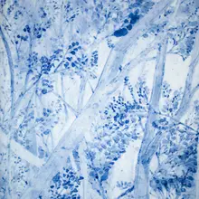 手描き青花の長方形茶盤【茶具用・干泡台付き】