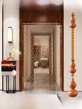 桃の木製フラットカーテン【クリスタル装飾・風水デザイン・玄関・リビング・バスルーム用】