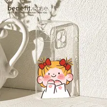 iPhone用透明シリコンケース【花束デザイン・カップル向け・耐衝撃】