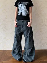 デザイン性の高いツータックワイドパンツ【男女兼用・カジュアル・機能的ポケット】（セットアップ対応）